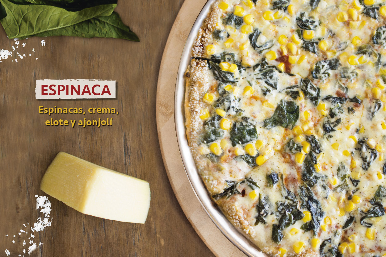 Pizza Espinacas - MyMPizzas ¡Sabor vuelto tradición!